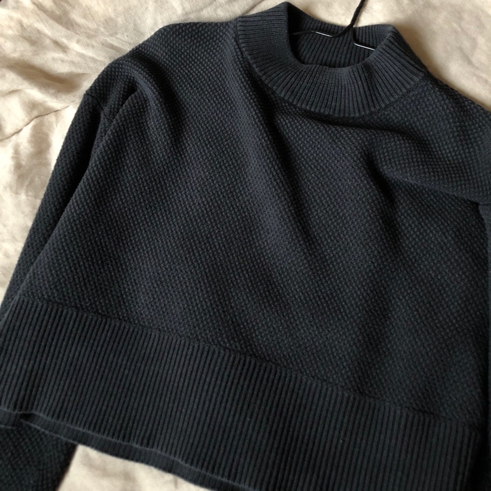 Aritzia Cropped Mock Neck Sweater